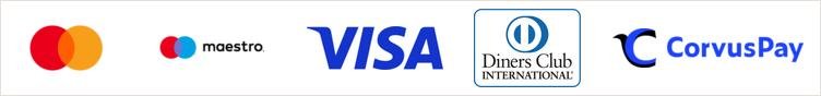 Visa, Mastercard, Maestro, Diners Club i CorvusPay