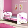 Dječji krevet ACMA s motivom, bočna roza 140x70 cm 43 Konjić