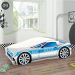 Dječji krevet ACMA Auto 140x70 cm 09 Policija sivo-plavi