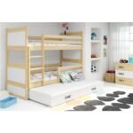Krevet BMS Rico na kat za 3 osobe 200x90 cm, PINE