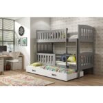 Krevet BMS Kubus na kat za 3 osobe 200x90 cm, GRF bijela