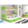 Krevet BMS Rico na kat za 3 osobe 200x90 cm, PINE zelena