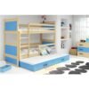 Krevet BMS Rico na kat za 3 osobe 200x90 cm, PINE plava