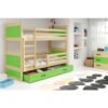 Krevet BMS Rico na kat + ladica 200x90 cm, PINE zelena