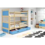 Krevet BMS Rico na kat + ladica 200x90 cm, PINE plava