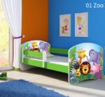 Dječji krevet ACMA s motivom, bočna zelena 140x70 cm