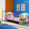 Dječji krevet ACMA s motivom, bočna roza 140x70 cm
