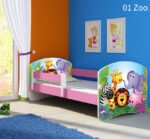 Dječji krevet ACMA s motivom, bočna roza 140x70 cm