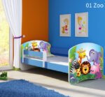 Dječji krevet ACMA s motivom, bočna plava 140x70 cm