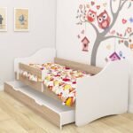 Dječji krevet ACMA III bez motiva, bočna sonoma + ladica 180x80 cm
