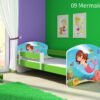 Dječji krevet ACMA s motivom, bočna zelena 140x70 cm 09 Mermaid