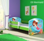 Dječji krevet ACMA s motivom, bočna zelena 160x80 cm 09 Mermaid