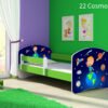 Dječji krevet ACMA s motivom, bočna zelena 140x70 cm 22 Cosmos