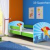 Dječji krevet ACMA s motivom, bočna zelena 160x80 cm 19 Superhero