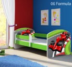 Dječji krevet ACMA s motivom, bočna zelena 160x80 cm 06 Formula 1