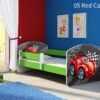 Dječji krevet ACMA s motivom, bočna zelena 160x80 cm 05 Red Car