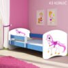 Dječji krevet ACMA s motivom, bočna plava 180x80 cm 43 Konjić