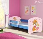 Dječji krevet ACMA s motivom, bočna plava 140x70 cm 33 Cats