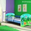 Dječji krevet ACMA s motivom, bočna plava 160x80 cm 30 Dinosaurs