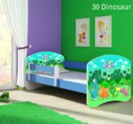 Dječji krevet ACMA s motivom, bočna plava 140x70 cm 30 Dinosaurs