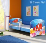 Dječji krevet ACMA s motivom, bočna plava 160x80 cm 28 Clown Fish