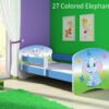 Dječji krevet ACMA s motivom, bočna plava 140x70 cm 27 Colored Elephant