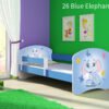 Dječji krevet ACMA s motivom, bočna plava 140x70 cm 26 Blue Elephant