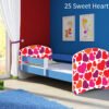 Dječji krevet ACMA s motivom, bočna plava 140x70 cm 25 Sweet hearts