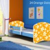 Dječji krevet ACMA s motivom, bočna plava 140x70 cm 24 Orange Daisy