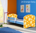 Dječji krevet ACMA s motivom, bočna plava 140x70 cm 24 Orange Daisy