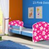 Dječji krevet ACMA s motivom, bočna plava 140x70 cm 23 Pink Daisy