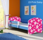 Dječji krevet ACMA s motivom, bočna plava 160x80 cm 23 Pink Daisy