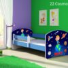 Dječji krevet ACMA s motivom, bočna plava 140x70 cm 22 Cosmos