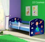 Dječji krevet ACMA s motivom, bočna plava 140x70 cm 22 Cosmos