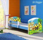 Dječji krevet ACMA s motivom, bočna plava 160x80 cm 20 Digger