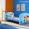 Dječji krevet ACMA s motivom, bočna plava 160x80 cm 19 Superhero
