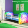 Dječji krevet ACMA s motivom, bočna plava 140x70 cm 18 Pony on a rainbow