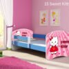 Dječji krevet ACMA s motivom, bočna plava 140x70 cm 15 Sweet Kitty