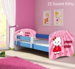 Dječji krevet ACMA s motivom, bočna plava 140x70 cm 15 Sweet Kitty