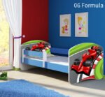 Dječji krevet ACMA s motivom, bočna plava 140x70 cm 06 Formula 1