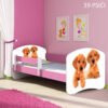 Dječji krevet ACMA s motivom, bočna roza 180x80 cm 39 Psići