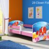 Dječji krevet ACMA s motivom, bočna roza 160x80 cm 28 Clown Fish