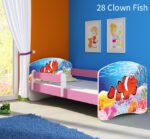 Dječji krevet ACMA s motivom, bočna roza 160x80 cm 28 Clown Fish