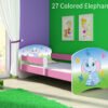 Dječji krevet ACMA s motivom, bočna roza 160x80 cm 27 Colored Elephant