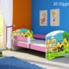 Dječji krevet ACMA s motivom, bočna roza 180x80 cm 20 Digger