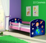 Dječji krevet ACMA s motivom, bočna roza 160x80 cm 22 Cosmos