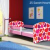 Dječji krevet ACMA s motivom, bočna roza 160x80 cm 25 Sweet hearts