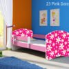 Dječji krevet ACMA s motivom, bočna roza 160x80 cm 23 Pink Daisy