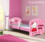Dječji krevet ACMA s motivom, bočna roza 160x80 cm 15 Sweet Kitty