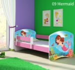 Dječji krevet ACMA s motivom, bočna roza 140x70 cm 09 Mermaid